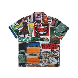 Dev&aacute; States Short Sleeve Shirts, male, Multicolor, Size: XL Nusa Souvenir Printed Shirt