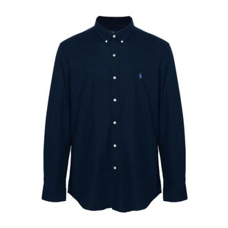Polo Ralph Lauren Blauw overhemd - Heren - Casual Overhemden - Blauw - 2XL - Katoen - Overhemden