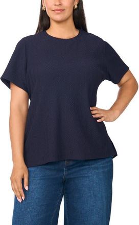 Vince Camuto Textured T-Shirt in Classic Navy at Nordstrom, Size 3X