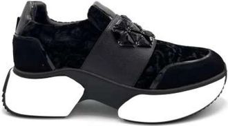 Jeannot Velvet Slip-On Sneaker met Applicaties - Dames - Sneakers - Zwart - 36 EU - Schoenen