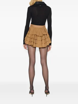 Elisabetta Franchi Taffeta-Collar Knit Polo - Black
