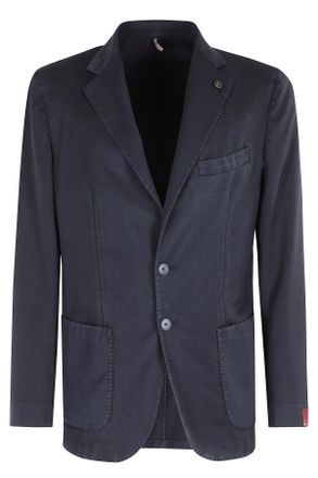 Santaniello Blue Opsak Virgin Wool Single-Breasted Jacket
