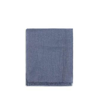 Brunello Cucinelli Blue Cashmere Womens Scarf