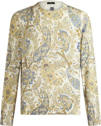 Etro Rondgebreide trui - Heren - Ronde hals truien - Veelkleurig - L - Truien & Vesten