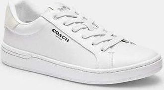 Coach Womens Clip Low Top Sneaker in White, Size 8.5 | Leather