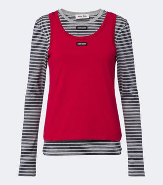 Miu Miu Set de camiseta y tank top de jersey de algod&oacute;n