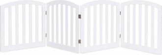 Costway Costway - Barrera De Seguridad Para Perros Mascotas Valla Protecci&oacute;n De Madera Plegable Blanca
