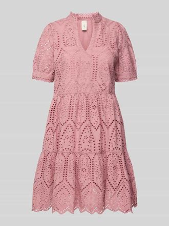 Vero Moda Minikleid mit Lochstickerei Modell Holi in Rose, Gr&ouml;&szlig;e M