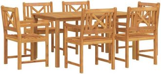 vidaXL Garden Dining Set 7 pcs Brown Solid acacia wood vidaXL