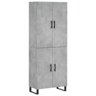 vidaXL Vidaxl - Aparador Alto Madera Contrachapada Gris Hormig&oacute;n 69,5x34x180 Cm