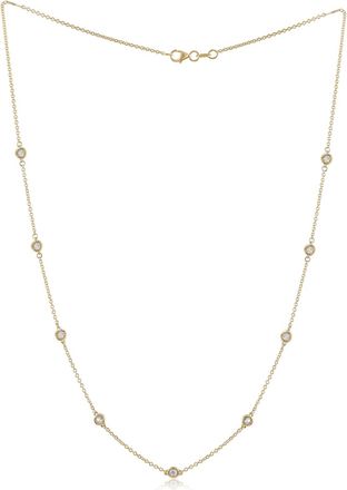 Diana M. Jewels 14 kt yellow gold, 18 diamonds-by-the-yard necklace featuring 1.00 cts tw round diamonds