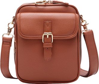 Generic Leather Bag - Large Capacity Shoulder Bag, Portable Phone Carry Pouch with Multiple Compartments, Soft Lining Organizer, Stylish Accessory with Modern