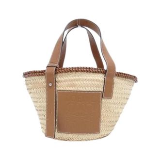 Loewe Pre-owned Raffia Calfskin Bag - Dames - Vintage Shopper - Beige - ONE Size - Leer - Vintage