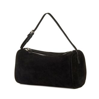 Generic Compatible For Mini Suede Handbag Real Leather Square Pen Container Bag Women(Black)