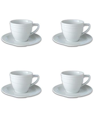 Berghoff Berghoff Essentials Porcelain Teacup & Saucers (Set Of 4)