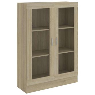 vidaXL Vitrina De Madera Contrachapada Color Roble 82,5x30,5x115 Cm Vidaxl
