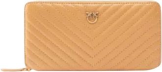 Pinko Ryder Zip Around Wallet - Dames - Portefeuilles - Geel - ONE Size - Accessoires