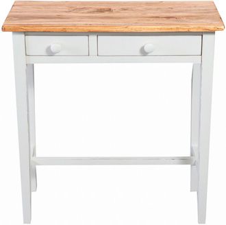 Biscottini International Biscottini - Mesita De Noche Consola De Estilo Country De Madera Maciza De Tilo Acabado Con Efecto Natural 73x36x75 Cm