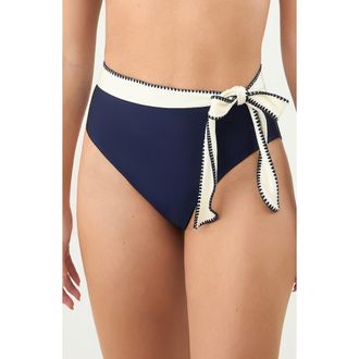 Boamar Sophie Tie Waist Bikini Bottoms in Blue at Nordstrom, Size X-Small