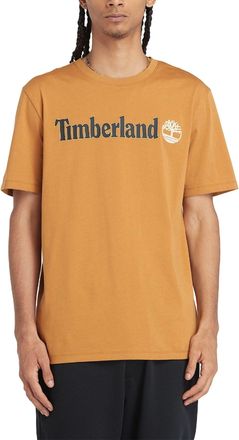 Timberland Linear Logo Short Sleeve tee T-Shirt for Men, Wheat Boot, L