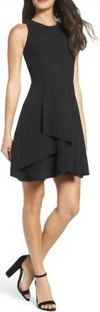 Adelyn Rae Fit And Flare Sleeveless Mini Cocktail Dress In Black