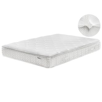 Beliani Colch&oacute;n Moderno Doble 140 X 200 Cm Con Muelles Ensacados Fibra De Bamb&uacute; 7 Zonas Firme Luxus