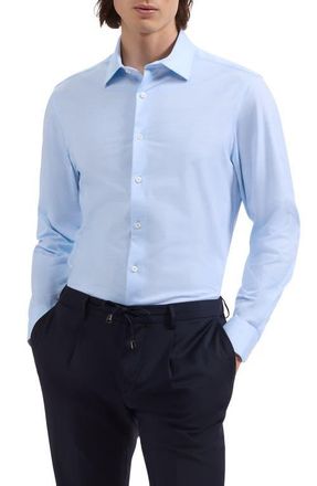 Bugatchi James OoohCotton Space Dye Button-Up Shirt in Ice at Nordstrom, Size Xxx-Large