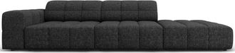 BLOOMINGLOFT 3-Sitzer Design Sofa Chicago mit Ottomane rechts, Chenille-Bezug