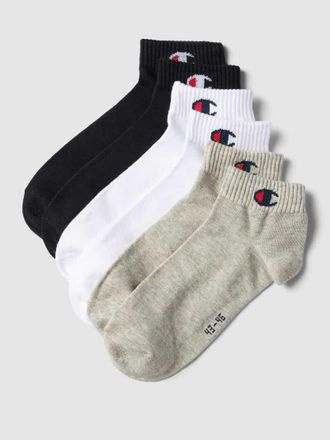 Champion Sneakersocken mit Label-Print im 6er-Pack in Mittelgrau Melange, Größe 39-42