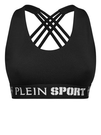 Plein Sport Sport-bh met logoband - Zwart