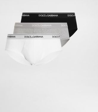 Dolce & Gabbana Stretch Jersey Regular-fit Brando Briefs 3-pack - Man Underwear And Loungewear Multicolor Cotton 7