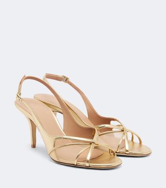 Malone Souliers Petra leather and mesh slingback sandals