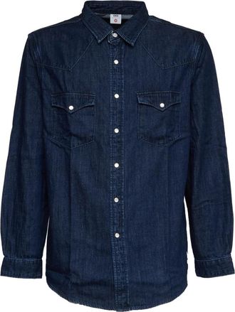 Edwin Western Shirt - Heren - Spijkeroverhemden - Blauw - M - Katoen - Overhemden
