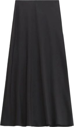 Imperial Wijdvallende Maxi Rok van Satijn - Dames - Maxi Rokken - Zwart - S - Satijn - Rokken