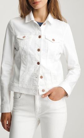 Mavi Samantha Denim Jacket in White Flex Blue at Nordstrom, Size X-Large