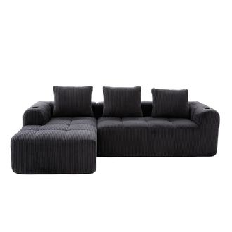 Urban Meuble Sof&aacute; modular de pana, m&uacute;ltiples combinaciones, gris oscuro
