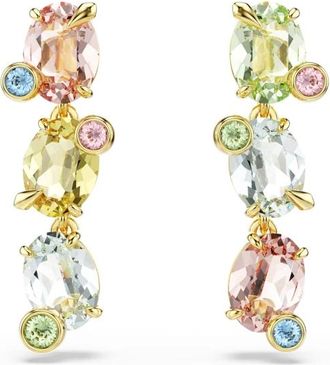 Swarovski Accessoires, Dames, Veelkleurig, ONE Size, Gouden Kristal Oorbellen, Elegante Keuze