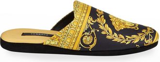 Versace Mens Barocco Silk Robe Slippers