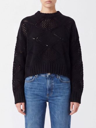 Liu Jo Maglia cropped in misto lana traforata con spalle cadute