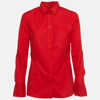 HUGO BOSS Red Cotton Long Sleeve Shirt