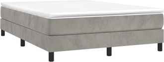 vidaXL Box Spring Bed Frame Light Grey Double Velvet (UK/IE/FI/NO only) vidaXL