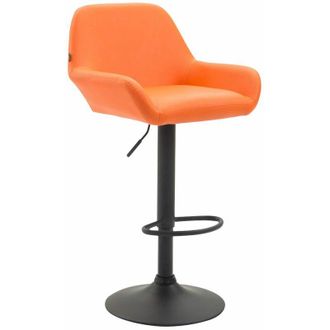 Clp Taburete De Bar Braga En Simil Cuero Naranja Negro