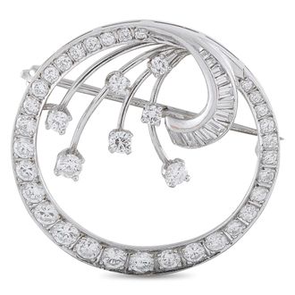 Luxury Bazaar Platinum 1.30ct Diamond Circle Brooch MF08-081926