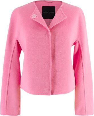 Ermanno Scervino Pink Angora Wool Blend Jacket Size S