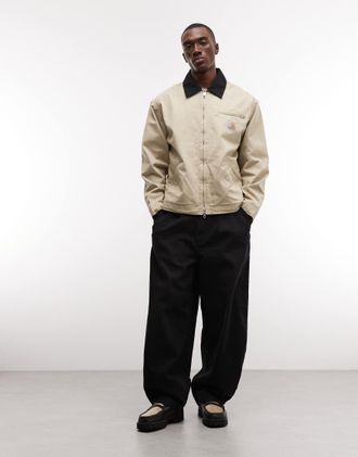 Carhartt Work in Progress OG Detroit - Giacca bianco sporco con colletto a contrasto