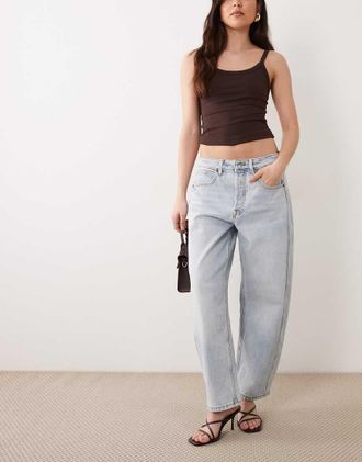 Good American Good - Jeans bombati lavaggio blu chiaro