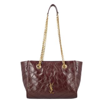 Saint Laurent Niki Small Leren Tote - Dames - Tassen - Rood - Maat: ONE Size Katoen