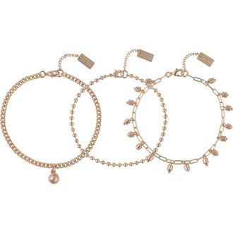 Rachel Roy Set of 3 Assorted Chain Bracelets in Gold at Nordstrom Rack