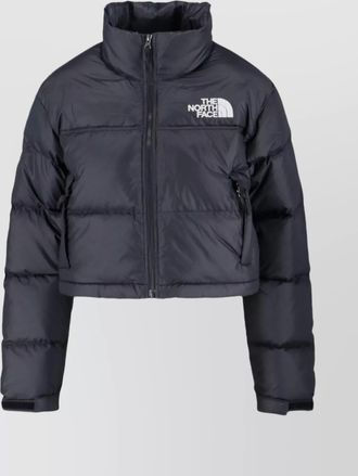 The North Face modern quilted jacket high collar