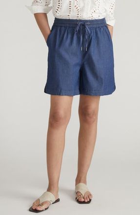 Universal Standard Perfect Stretch Tencel Lyocell Chambray Shorts in Midnight Blue at Nordstrom, Size 4X-Large